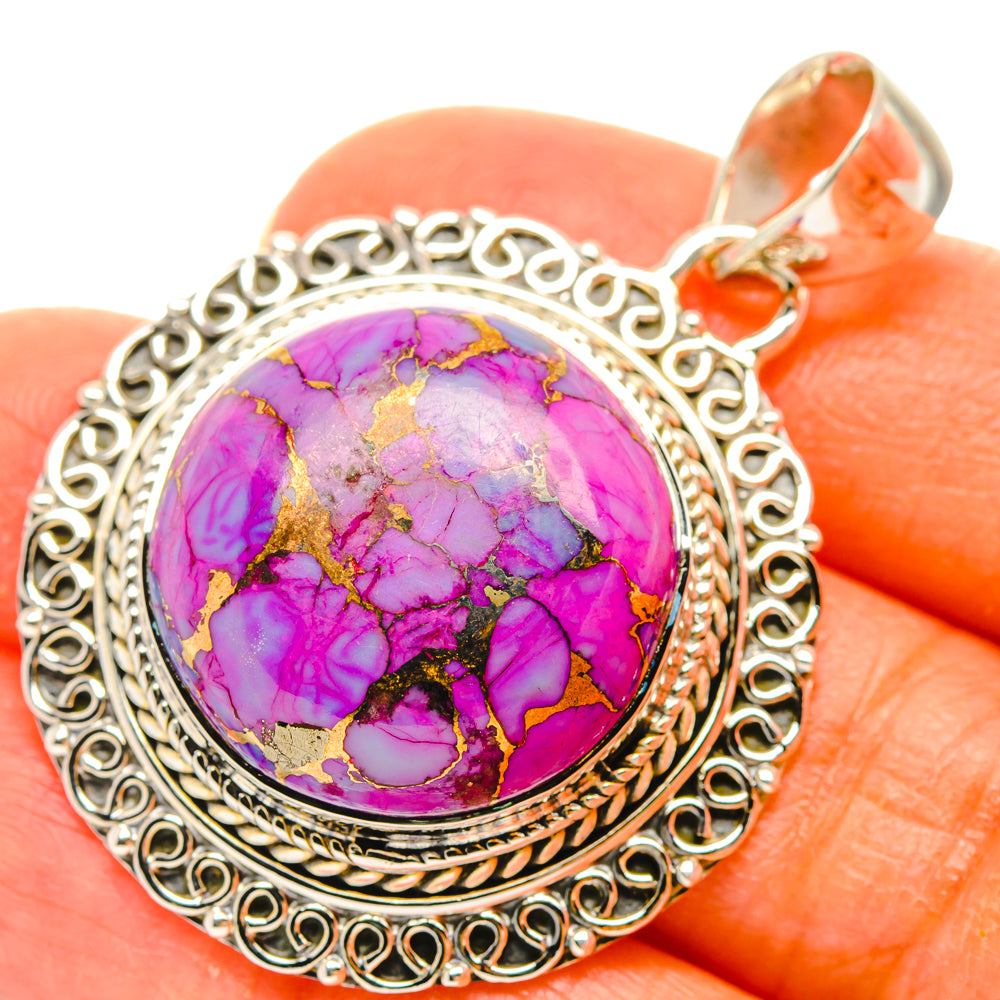 Purple Copper Composite Turquoise Pendants handcrafted by Anasilvercos - PD29435