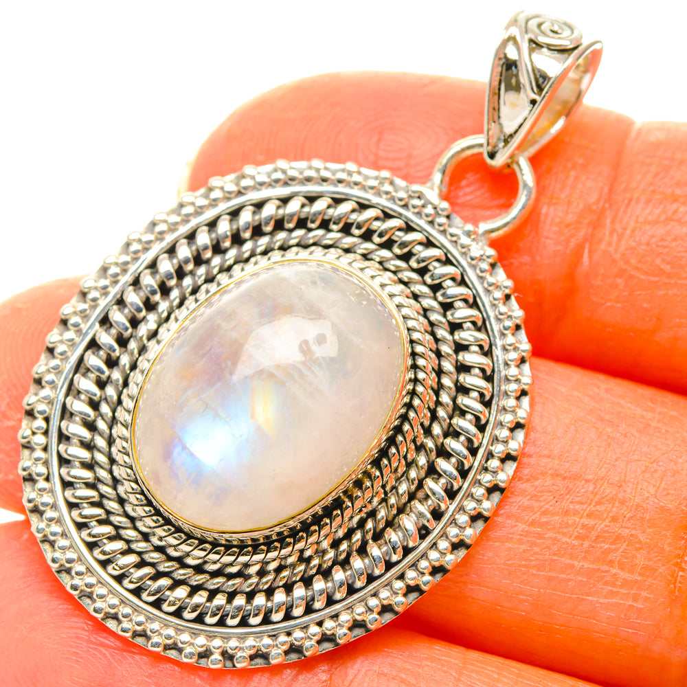 Rainbow Moonstone Pendants handcrafted by Anasilvercos - PD29442