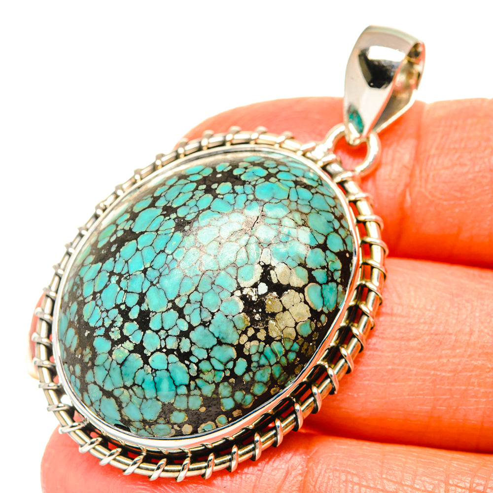 Tibetan Turquoise Pendants handcrafted by Anasilvercos - PD29464