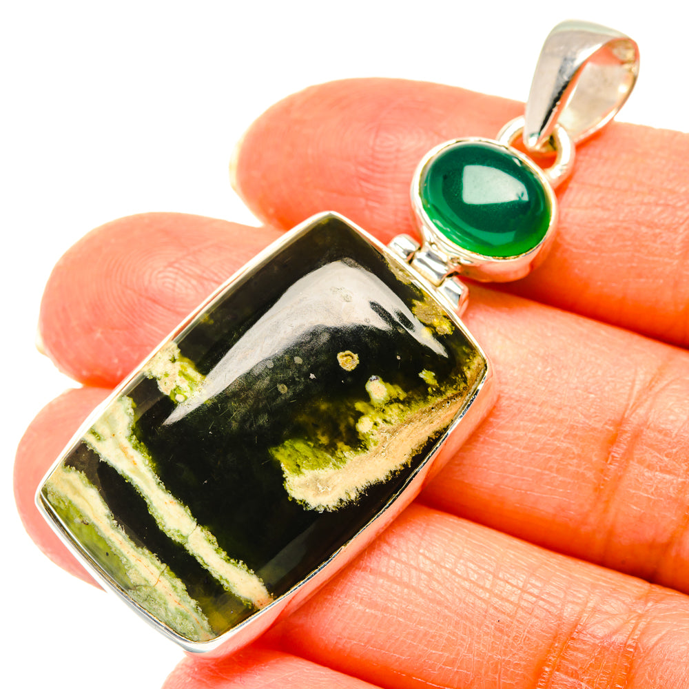 Australian Green Opal Pendants handcrafted by Anasilvercos - PD29478
