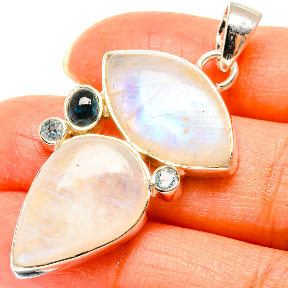 Rainbow Moonstone Pendants handcrafted by Anasilvercos - PD29491