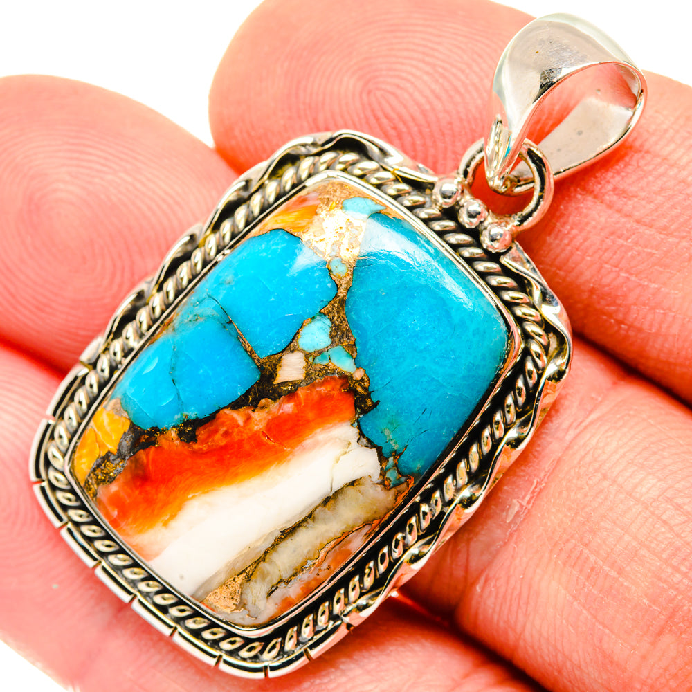Spiny Oyster Turquoise Pendants handcrafted by Anasilvercos - PD29536
