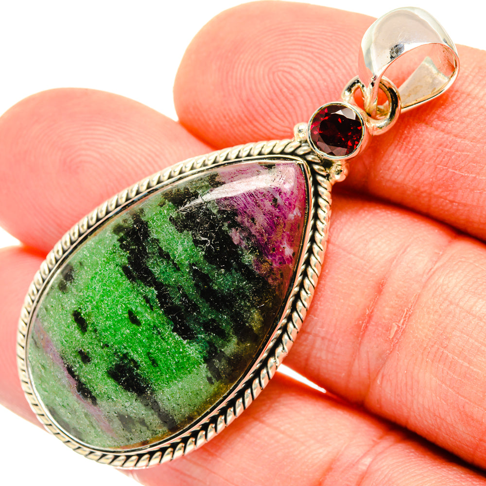 Ruby Zoisite, Garnet Pendants handcrafted by Anasilvercos - PD29539
