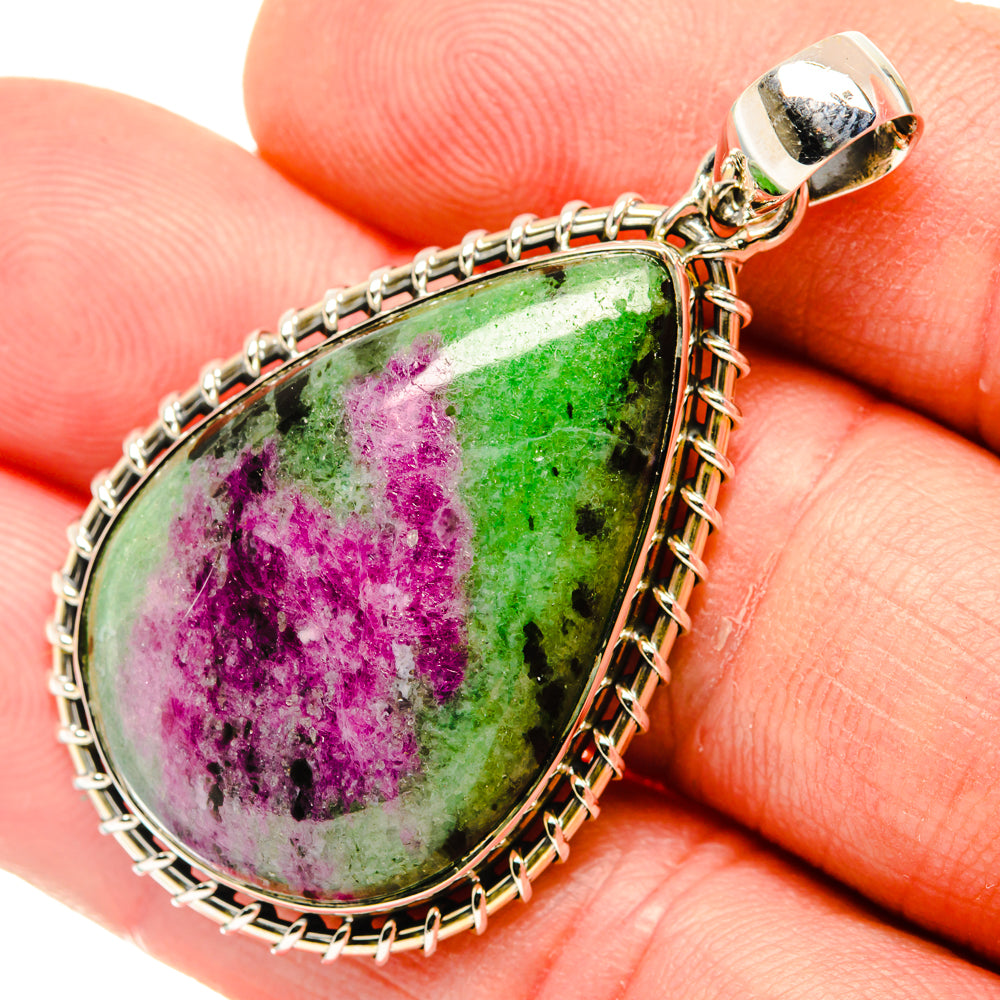 Ruby Zoisite, Garnet Pendants handcrafted by Anasilvercos - PD29549