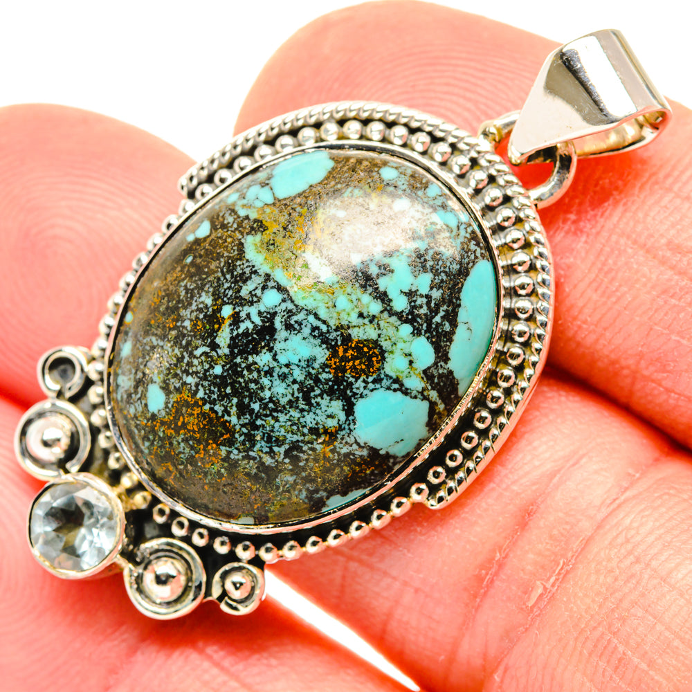 Tibetan Turquoise Pendants handcrafted by Anasilvercos - PD29564