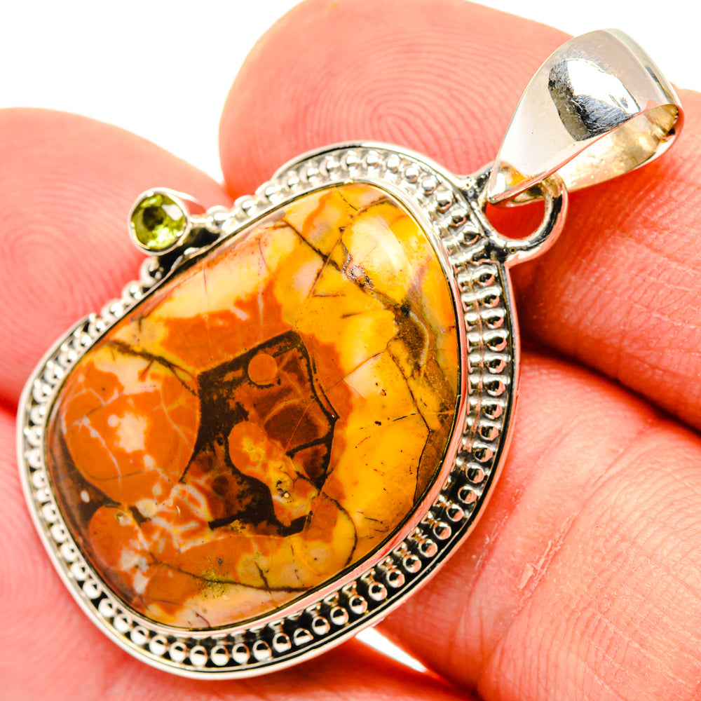 Mookaite, Peridot Pendants handcrafted by Anasilvercos - PD29603