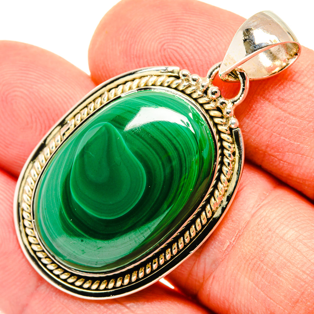 Malachite Pendants handcrafted by Anasilvercos - PD29607