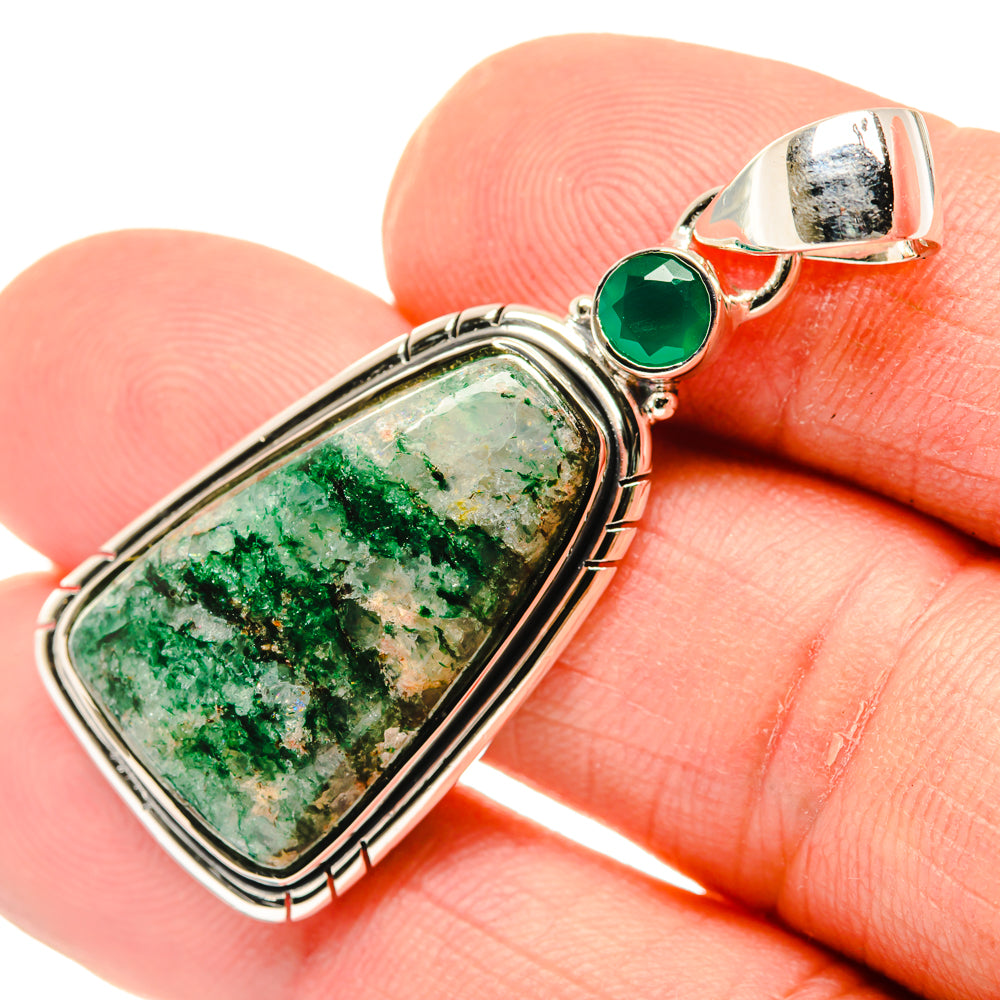 Green Aventurine, Green Onyx Pendants handcrafted by Anasilvercos - PD29631