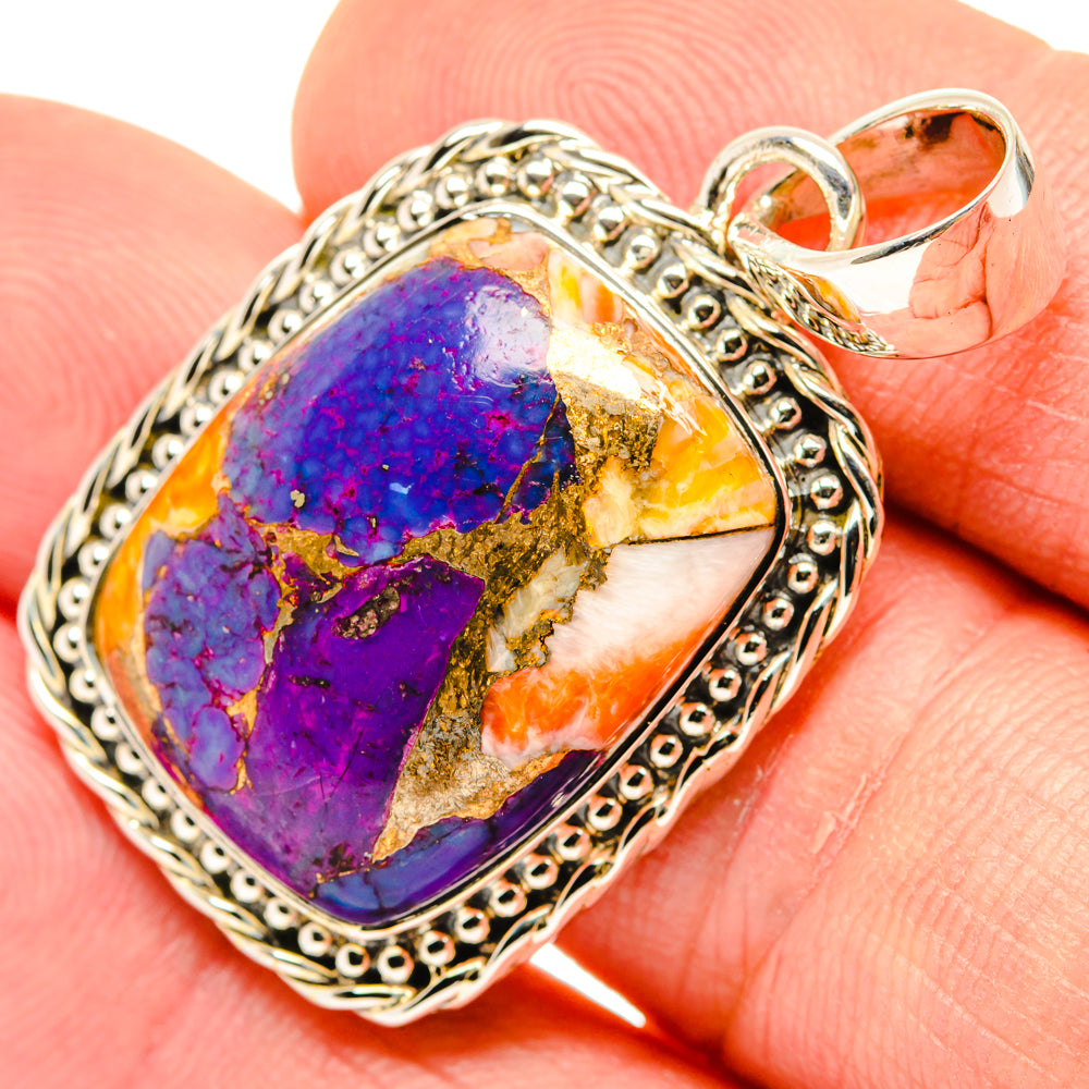 Purple Copper Composite Turquoise Pendants handcrafted by Anasilvercos - PD29651