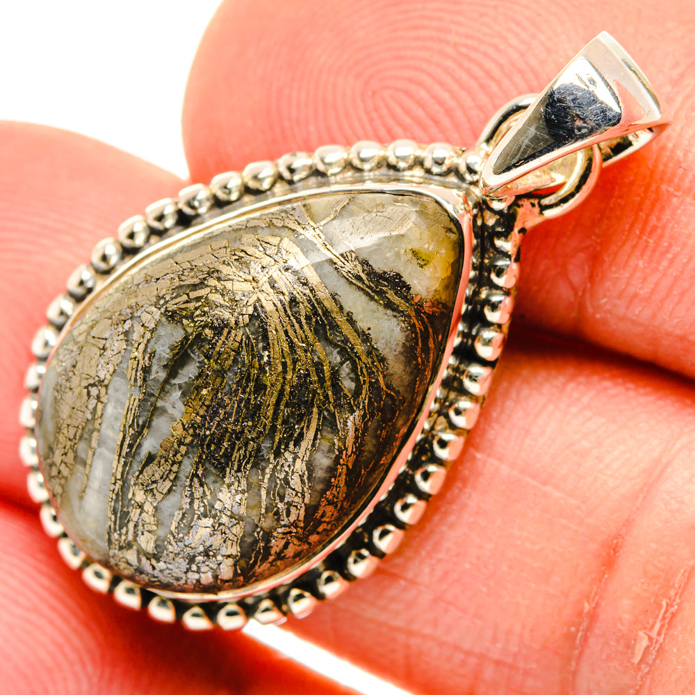 Pyrite Agate Pendants handcrafted by Anasilvercos - PD29654