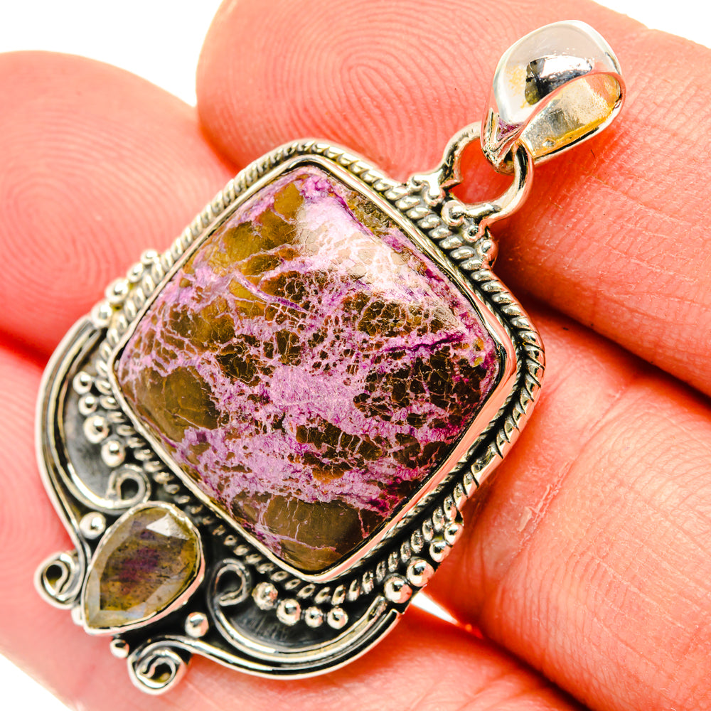 Stichtite, Labradorite Pendants handcrafted by Anasilvercos - PD29656
