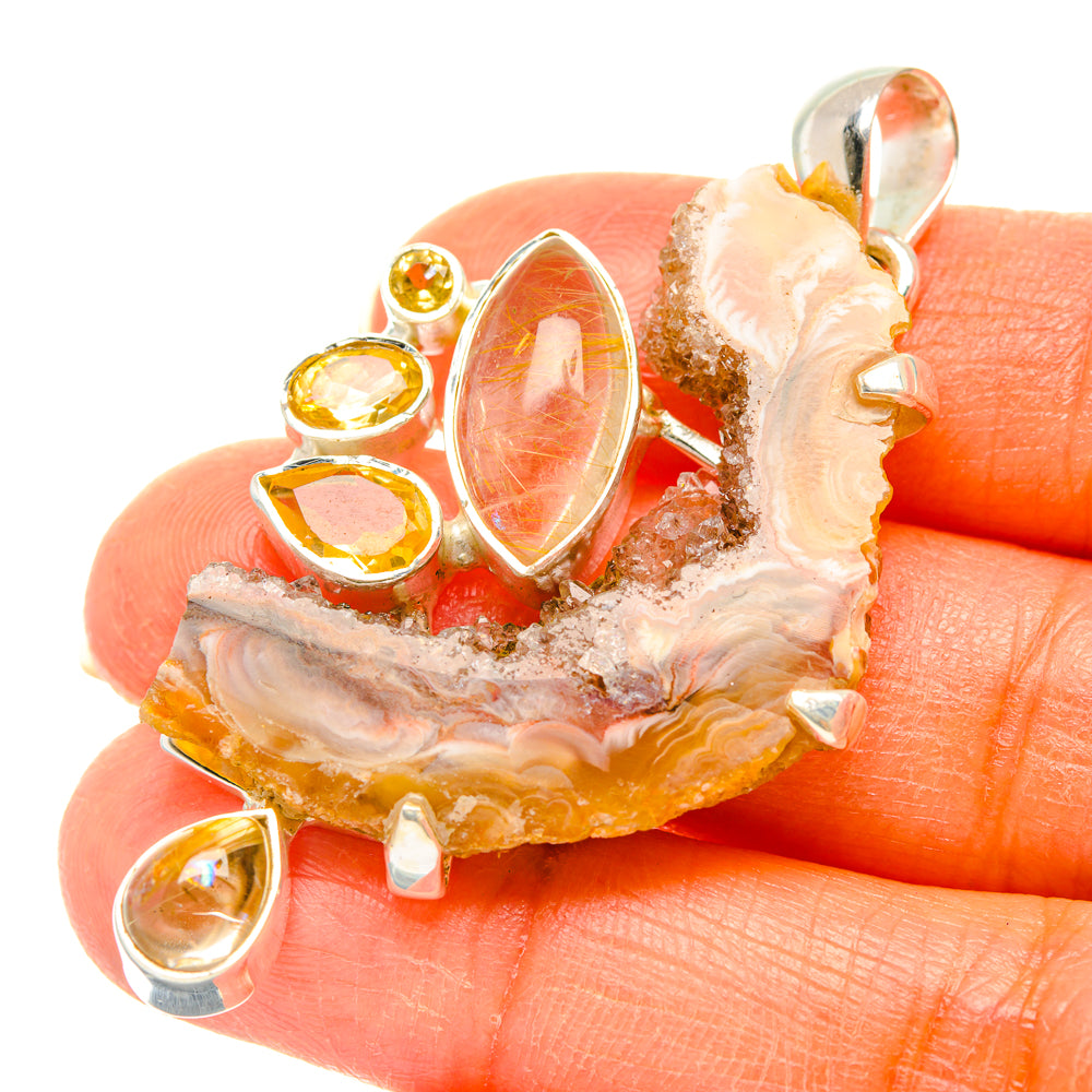 Geode Slice Pendants handcrafted by Anasilvercos - PD29665