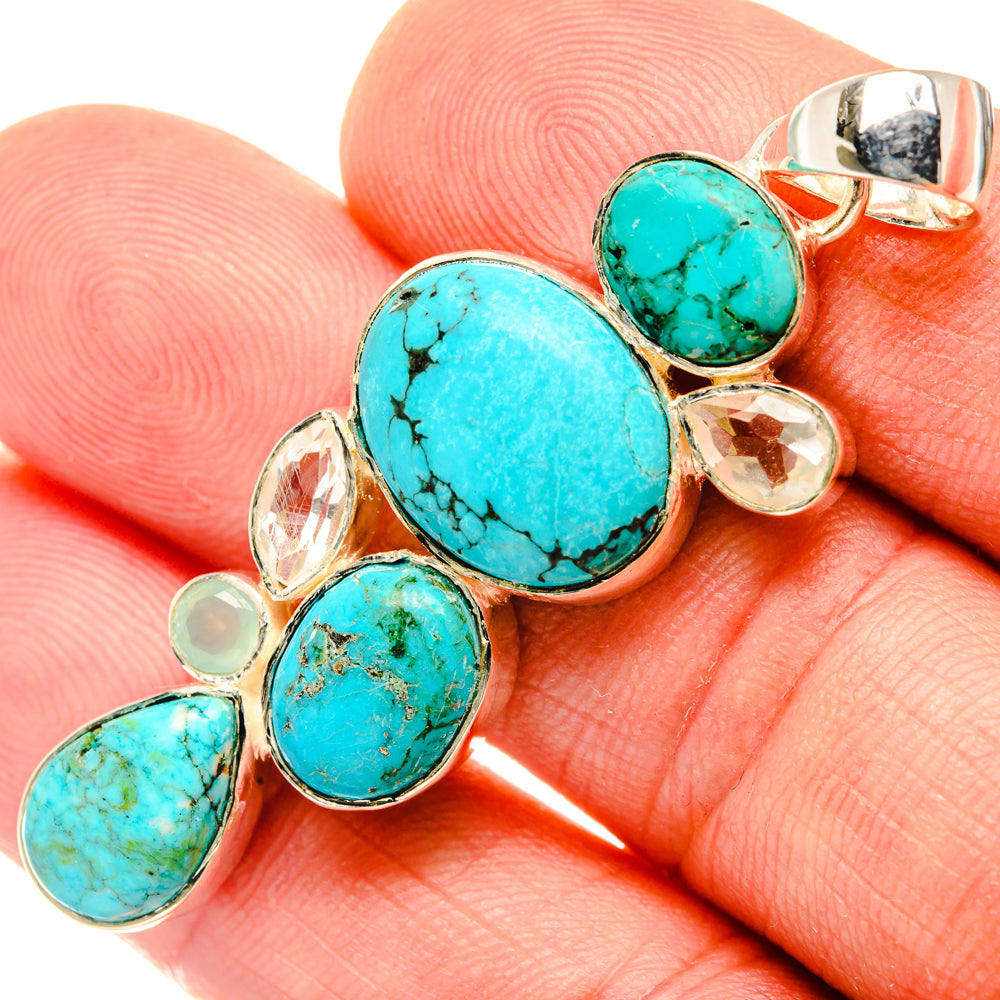 Tibetan Turquoise Pendants handcrafted by Anasilvercos - PD29715