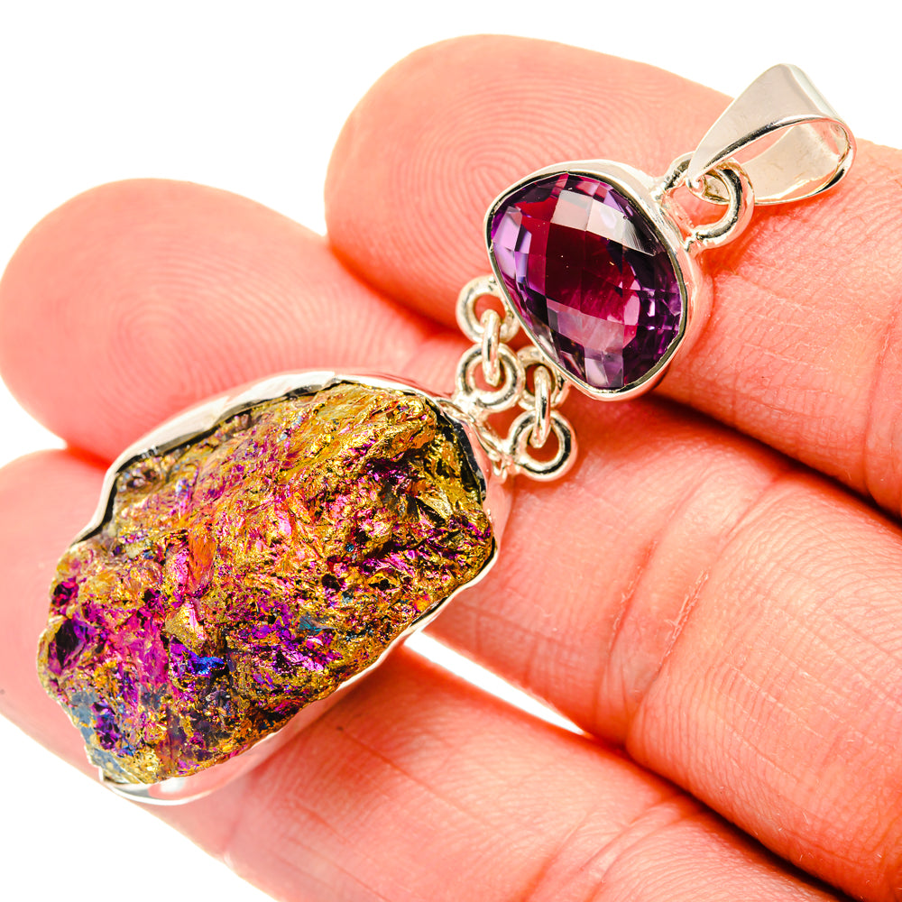 Peacock Ore Chalcopyrite Pendants handcrafted by Anasilvercos - PD29745