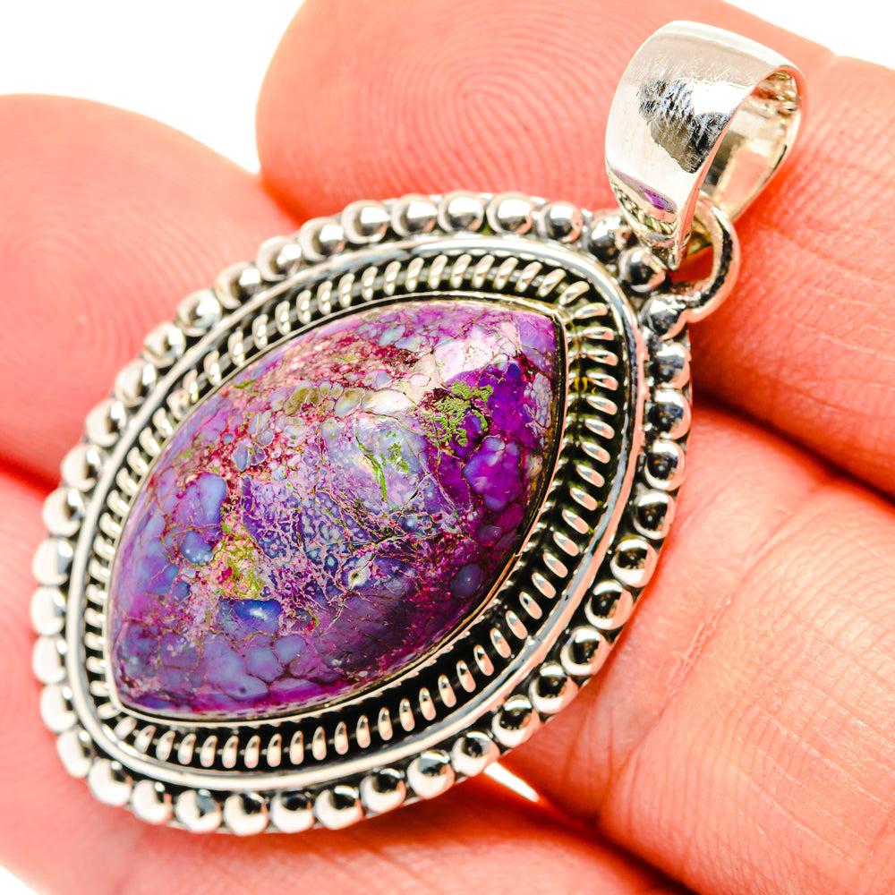 Purple Copper Composite Turquoise Pendants handcrafted by Anasilvercos - PD29796