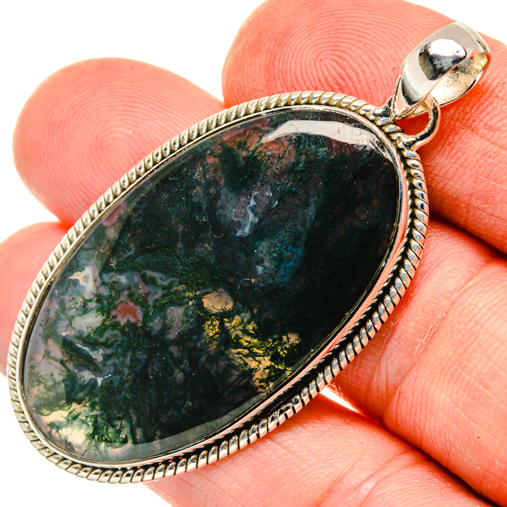 Green Moss Agate Pendants handcrafted by Anasilvercos - PD29826
