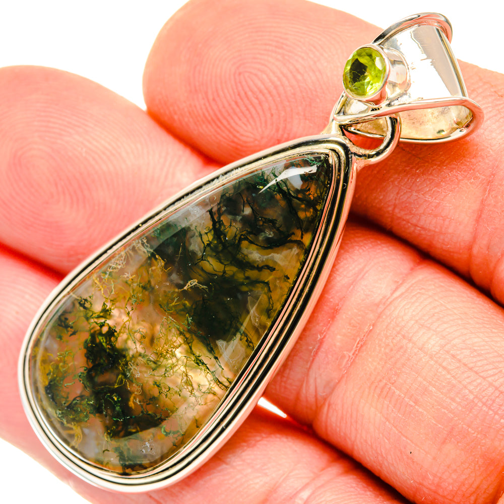 Green Moss Agate Pendants handcrafted by Anasilvercos - PD29835