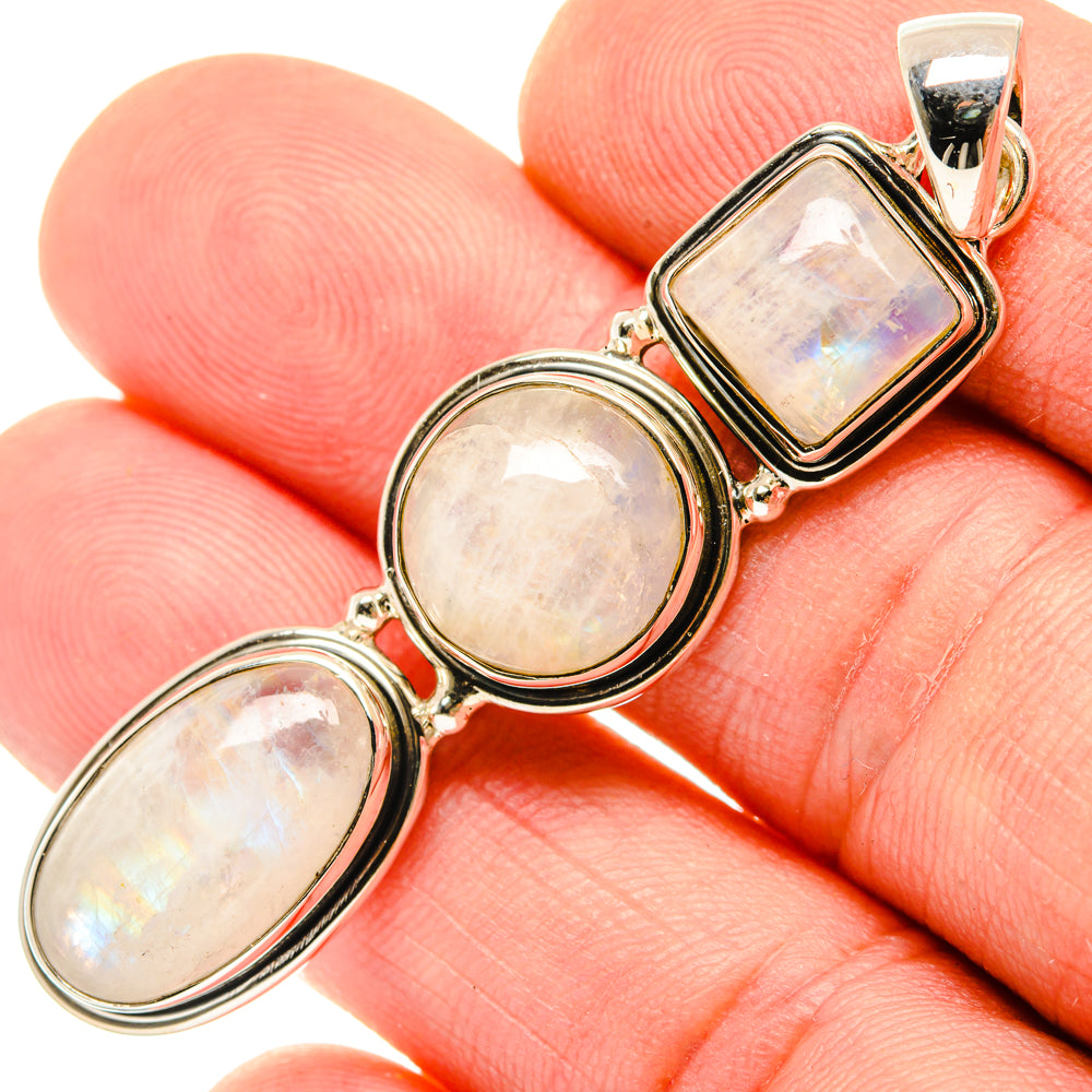 Rainbow Moonstone Pendants handcrafted by Anasilvercos - PD29842