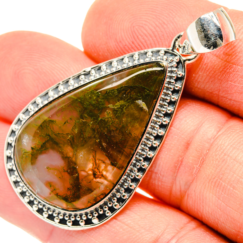Green Moss Agate Pendants handcrafted by Anasilvercos - PD29883