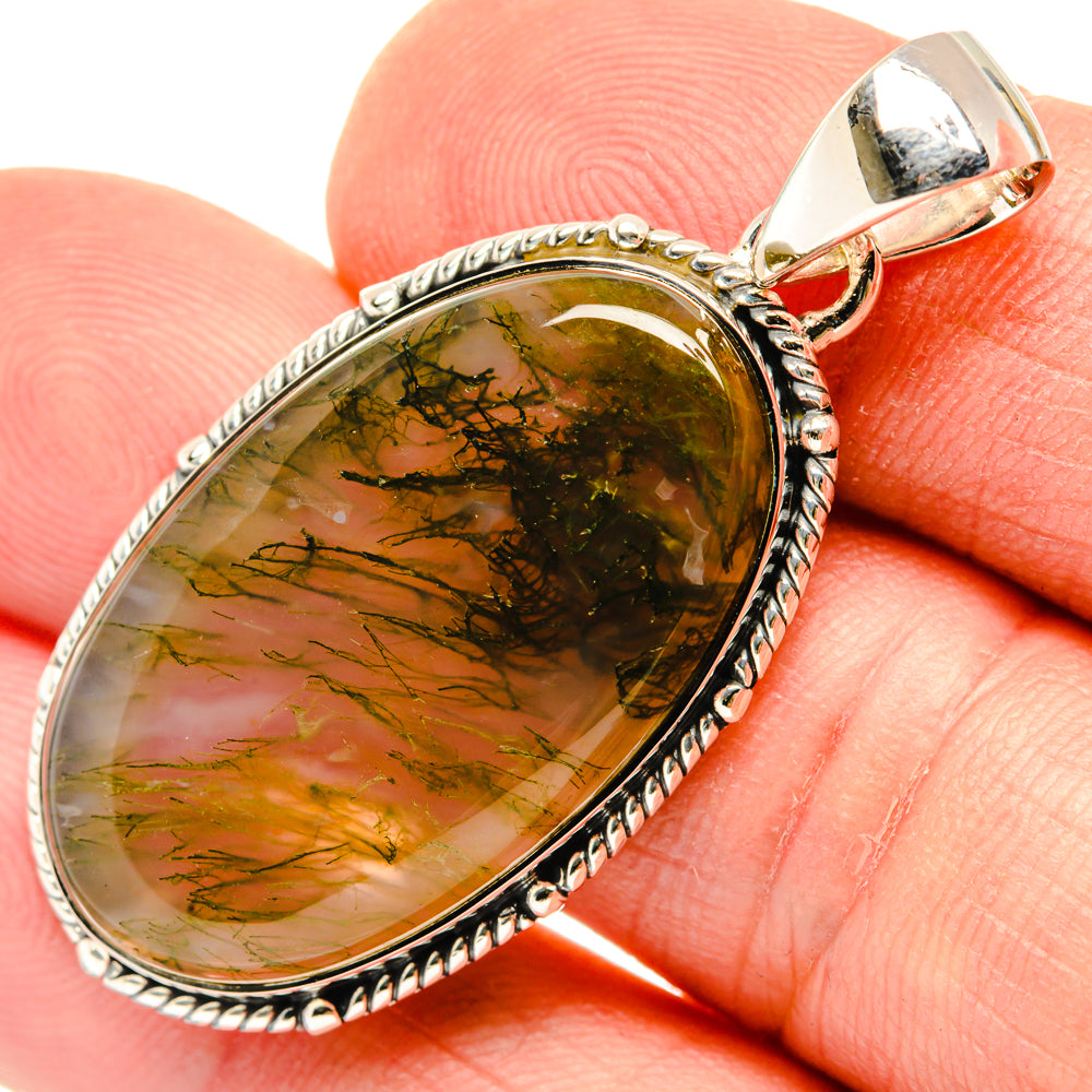 Green Moss Agate Pendants handcrafted by Anasilvercos - PD29887