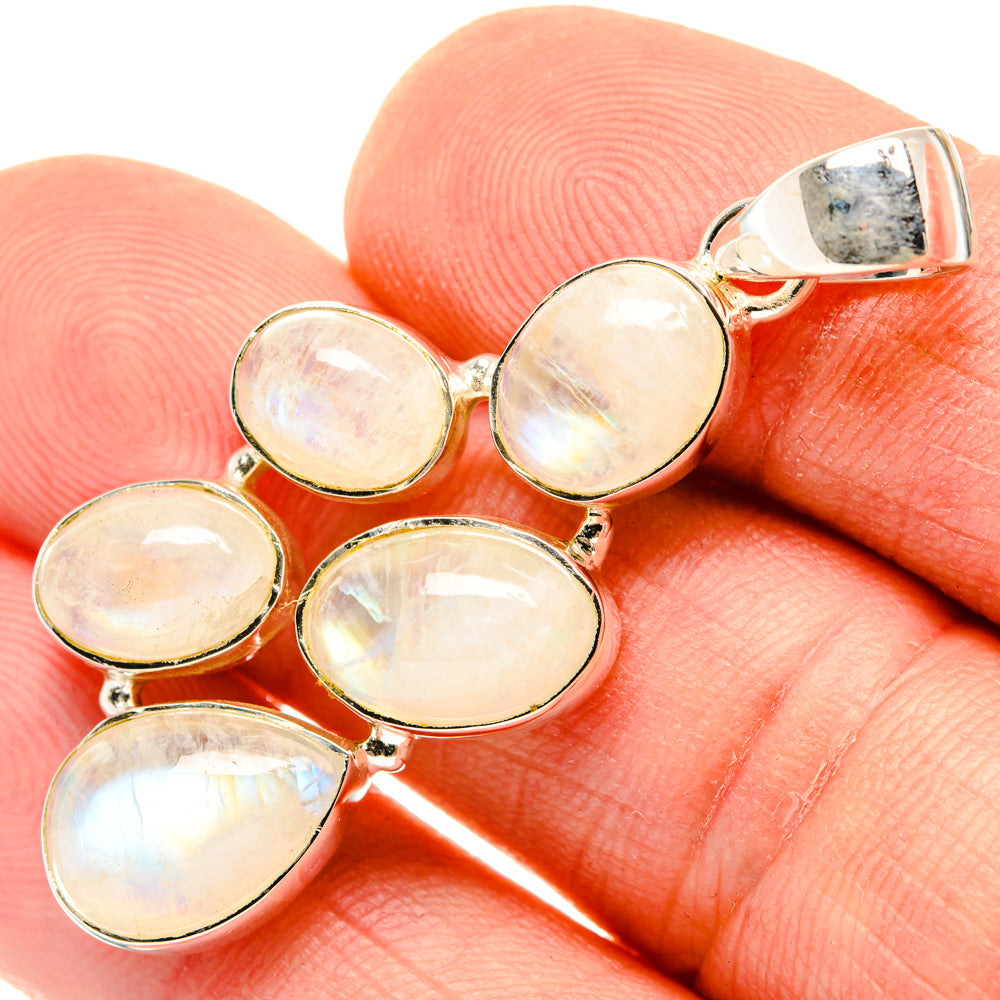 Rainbow Moonstone Pendants handcrafted by Anasilvercos - PD29893
