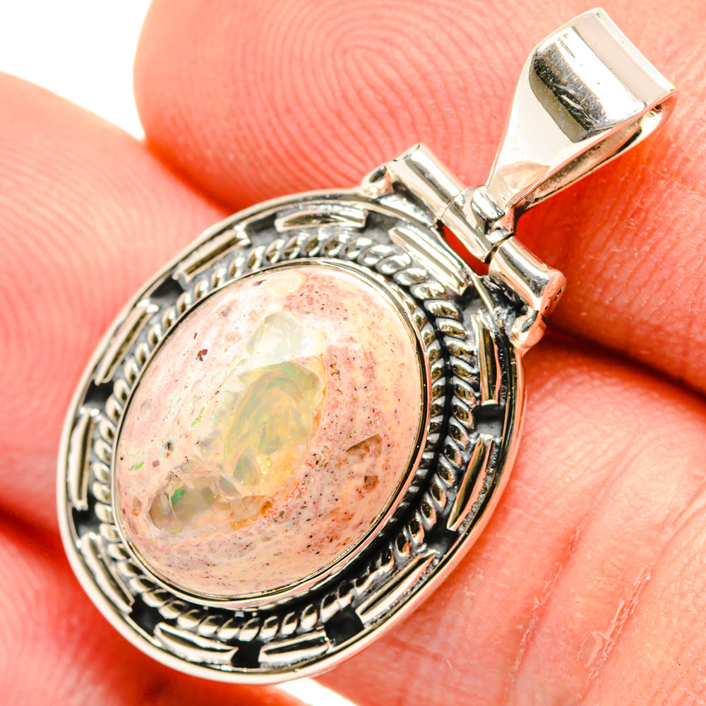 Mexican Fire Opal Pendants handcrafted by Anasilvercos - PD29908