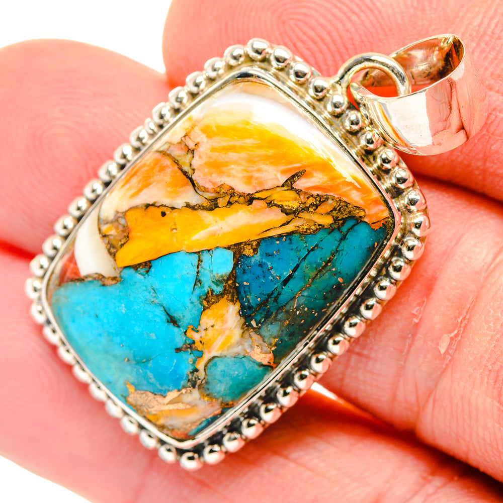 Spiny Oyster Turquoise Pendants handcrafted by Anasilvercos - PD29928