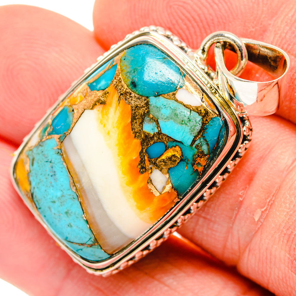 Spiny Oyster Turquoise Pendants handcrafted by Anasilvercos - PD29930