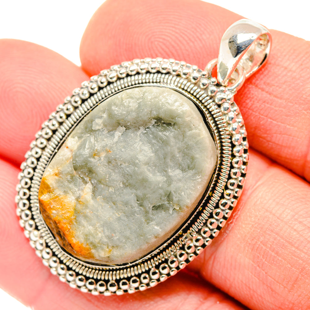 Green Tourmaline In Quartz Pendants handcrafted by Anasilvercos - PD29942