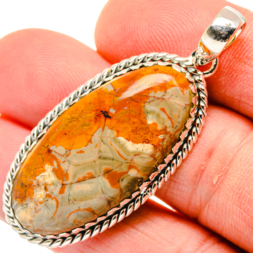 Mushroom Rhyolite Pendants handcrafted by Anasilvercos - PD29957
