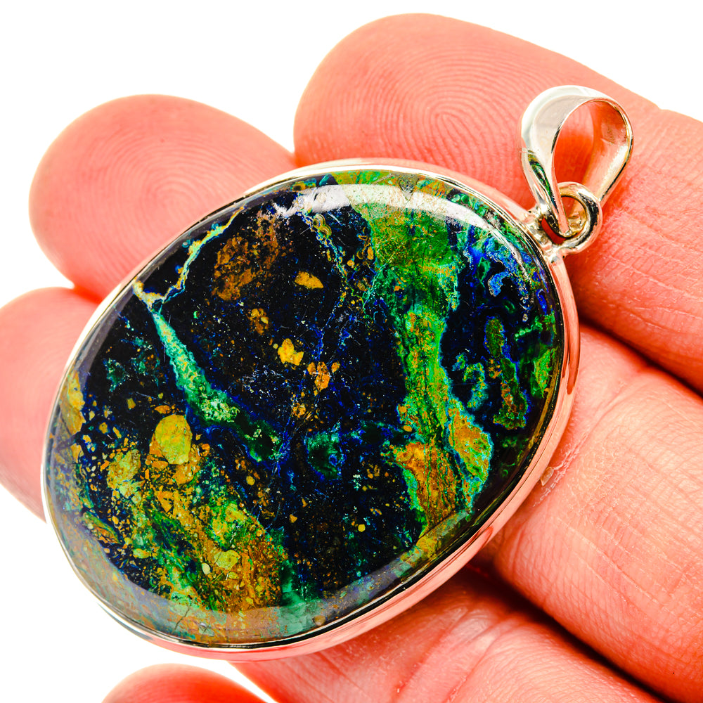 Azurite In Malachite Pendants handcrafted by Anasilvercos - PD29969