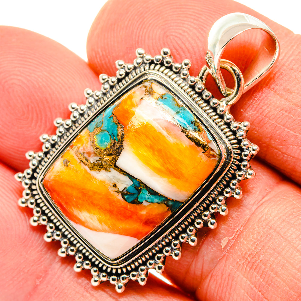 Spiny Oyster Turquoise Pendants handcrafted by Anasilvercos - PD30013