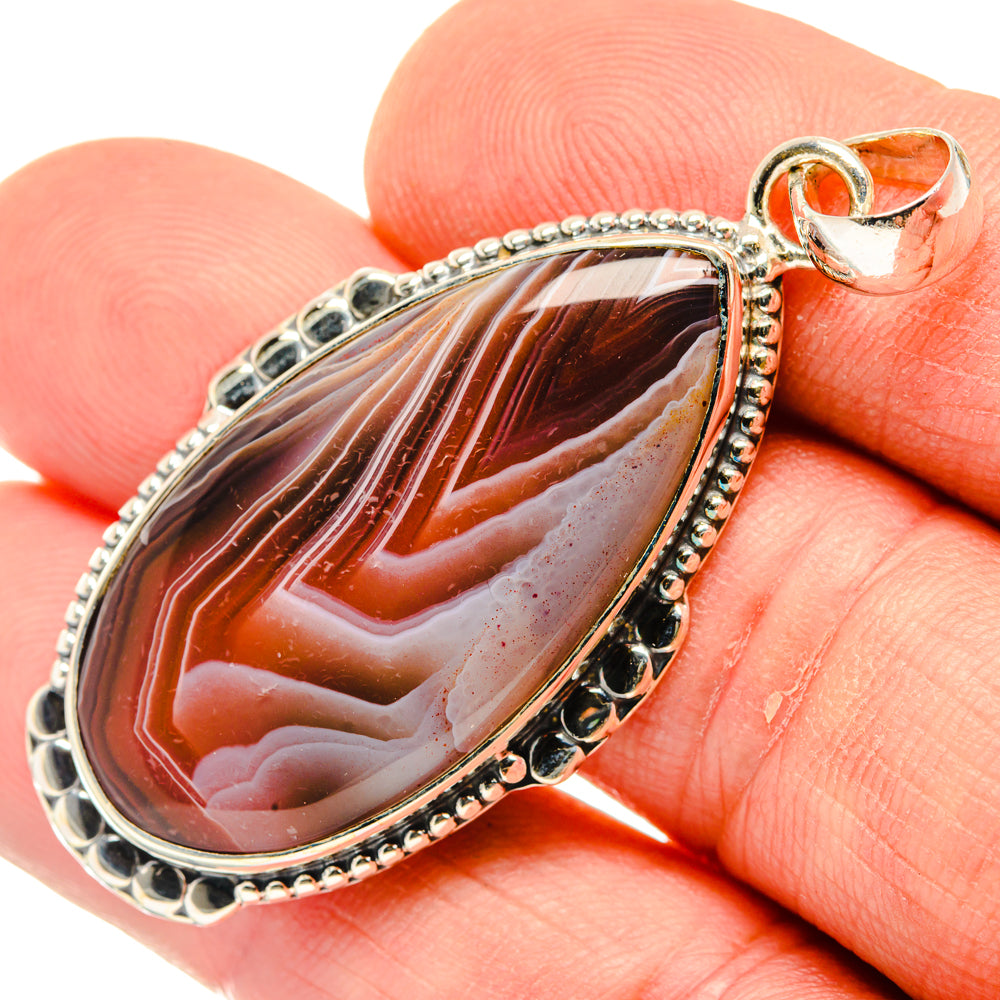 Botswana Agate Pendants handcrafted by Anasilvercos - PD30016