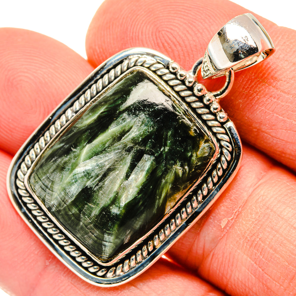Seraphinite Pendants handcrafted by Anasilvercos - PD30017