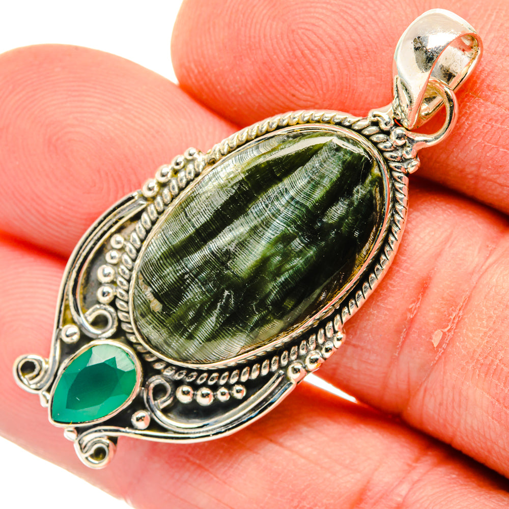 Seraphinite Pendants handcrafted by Anasilvercos - PD30020