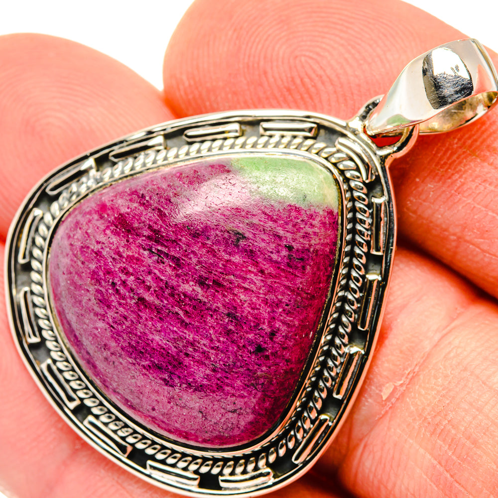 Ruby Zoisite Pendants handcrafted by Anasilvercos - PD30025
