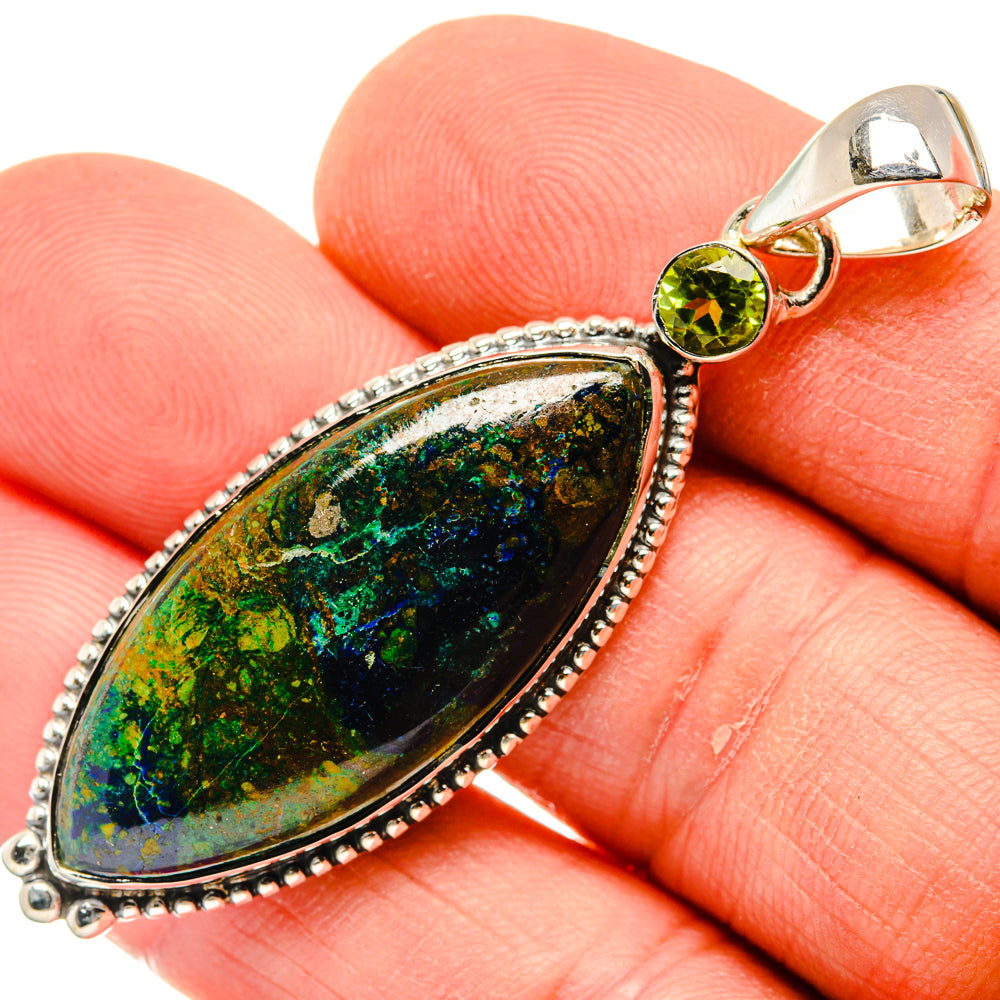 Azurite In Malachite Pendants handcrafted by Anasilvercos - PD30035
