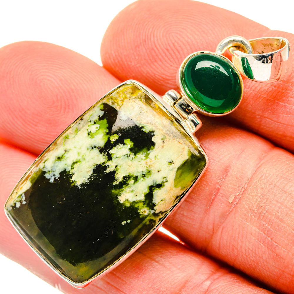 Australian Green Opal Pendants handcrafted by Anasilvercos - PD30037