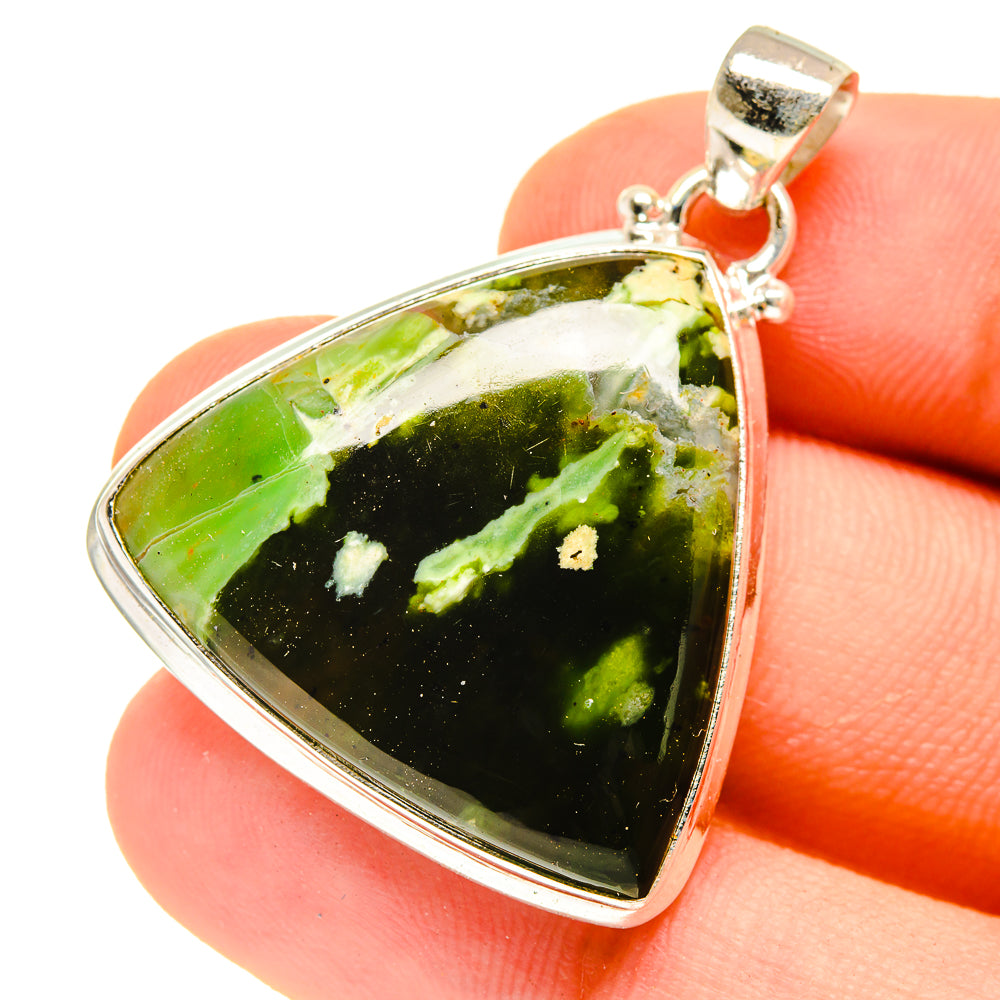 Australian Green Opal Pendants handcrafted by Anasilvercos - PD3008