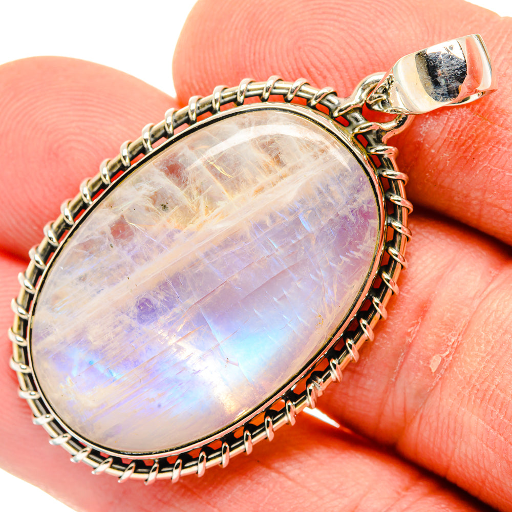 Rainbow Moonstone Pendants handcrafted by Anasilvercos - PD30087