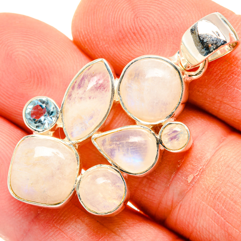 Rainbow Moonstone Pendants handcrafted by Anasilvercos - PD30088
