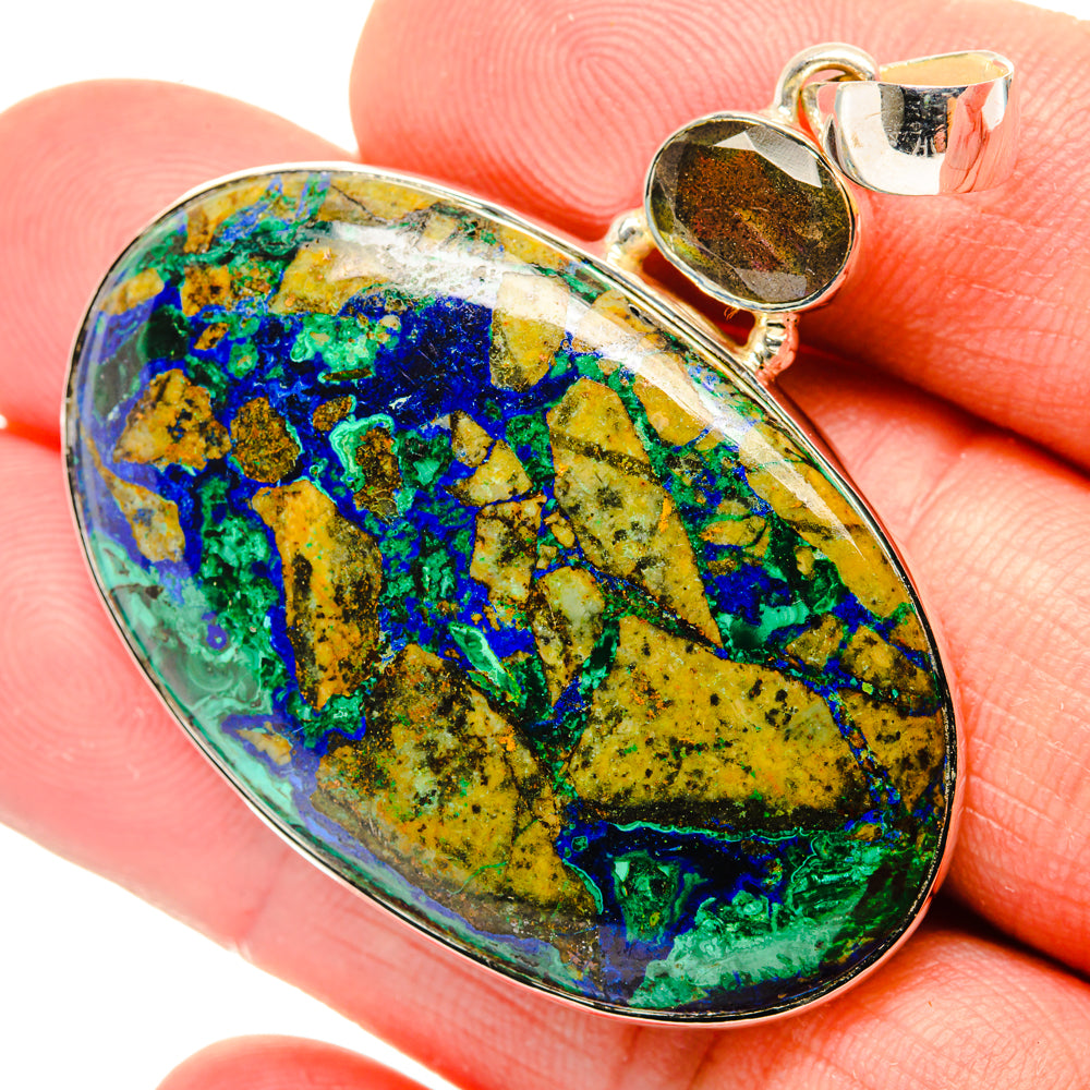 Azurite In Malachite Pendants handcrafted by Anasilvercos - PD30091