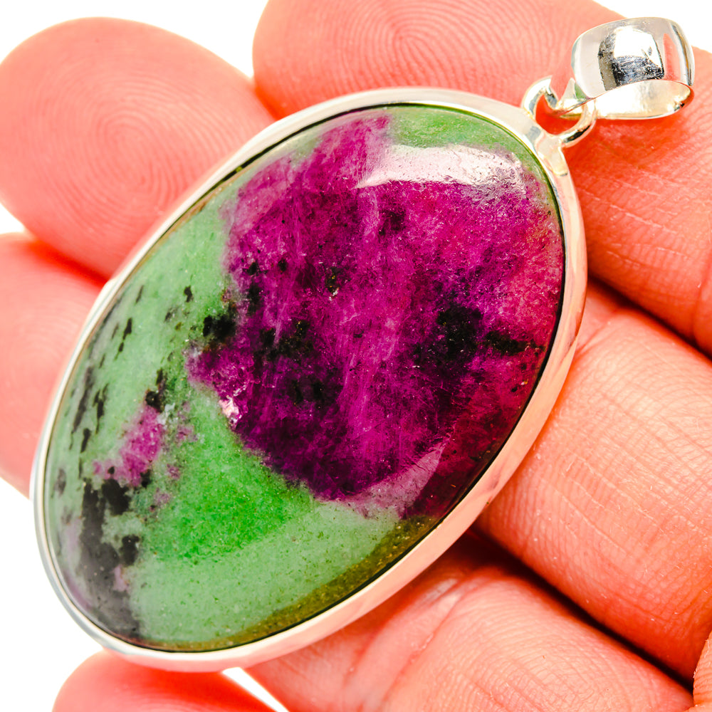 Ruby Zoisite Pendants handcrafted by Anasilvercos - PD30097