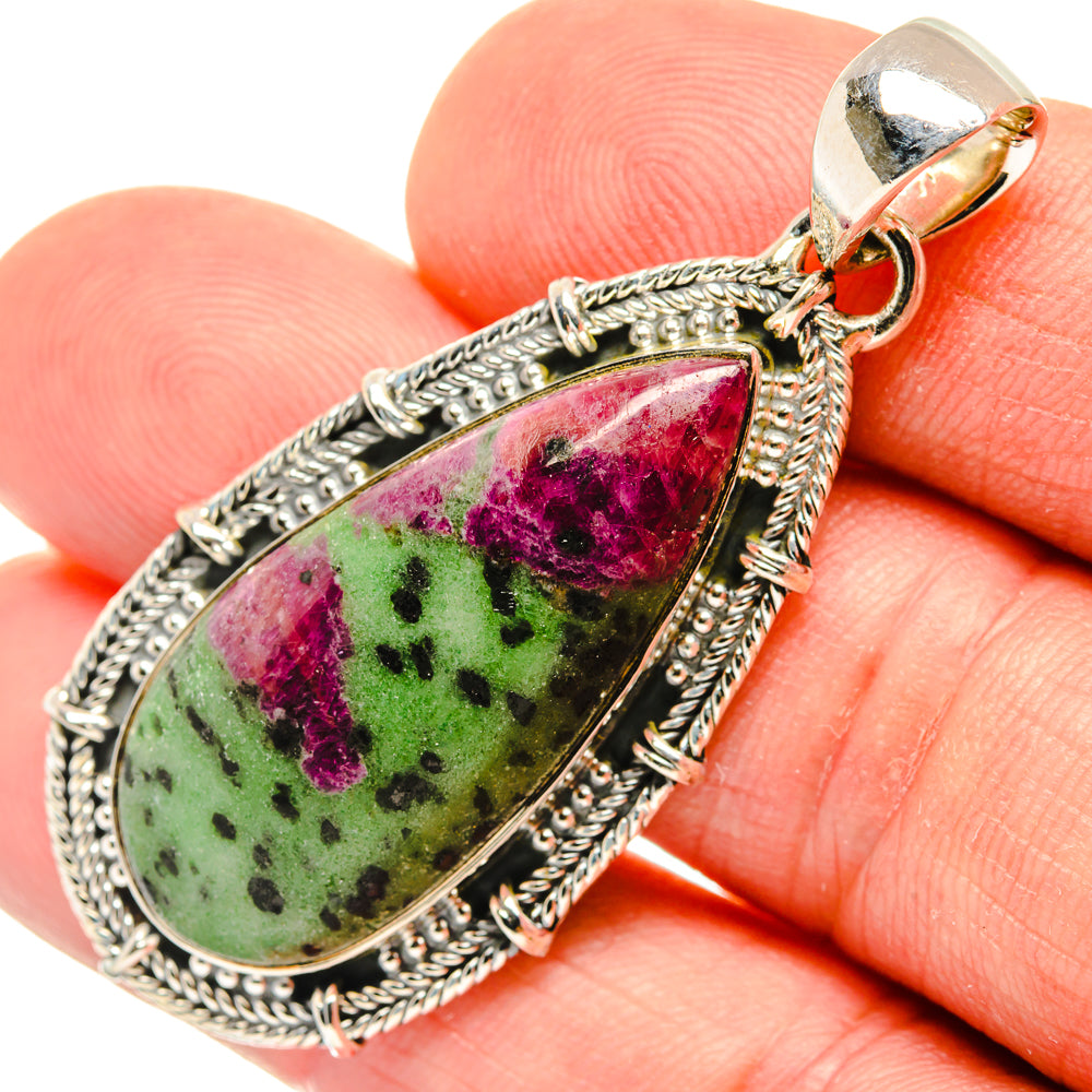 Ruby Zoisite Pendants handcrafted by Anasilvercos - PD30101