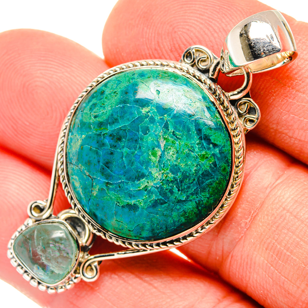 Chrysocolla Pendants handcrafted by Anasilvercos - PD30108