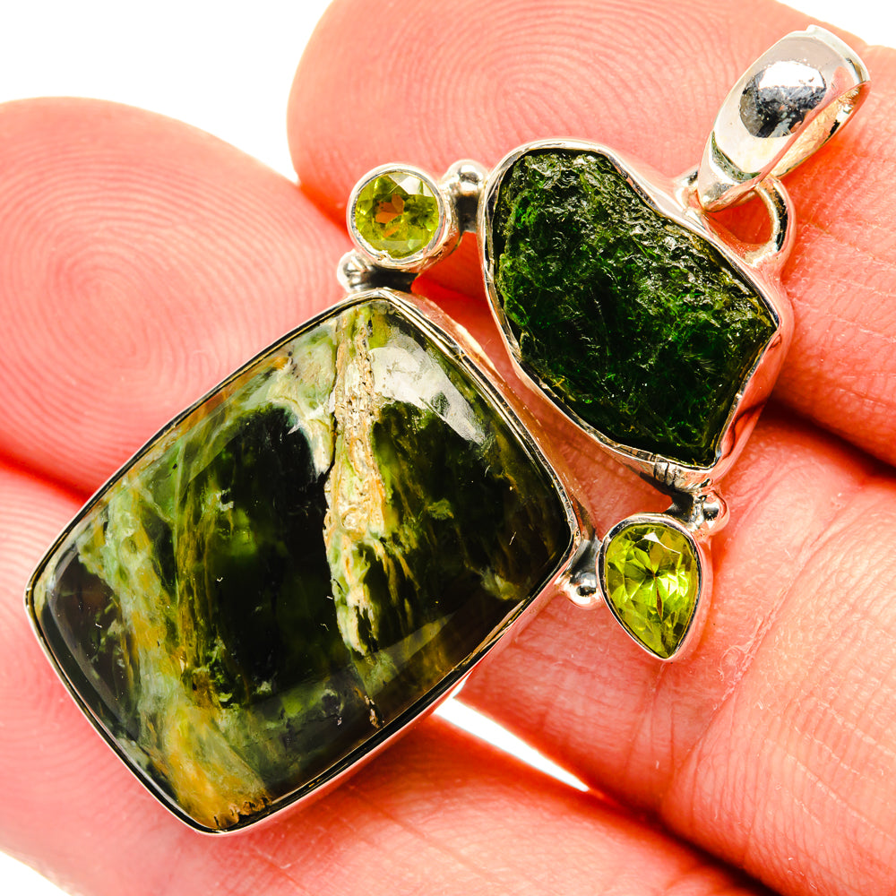 Australian Green Opal Pendants handcrafted by Anasilvercos - PD30114