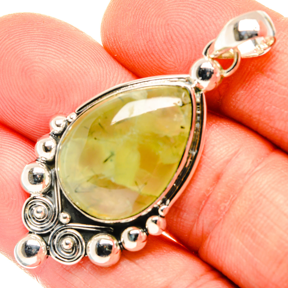 Prehnite Pendants handcrafted by Anasilvercos - PD30138