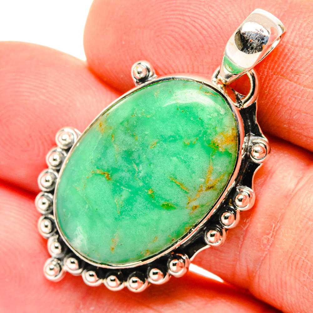 Chrysoprase Pendants handcrafted by Anasilvercos - PD30141
