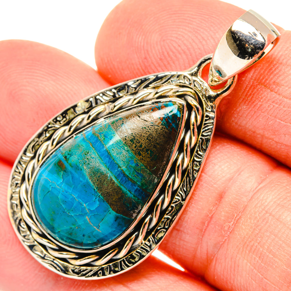 Chrysocolla Pendants handcrafted by Anasilvercos - PD30154