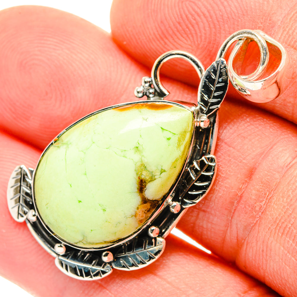 Lemon Chrysoprase Pendants handcrafted by Anasilvercos - PD30157